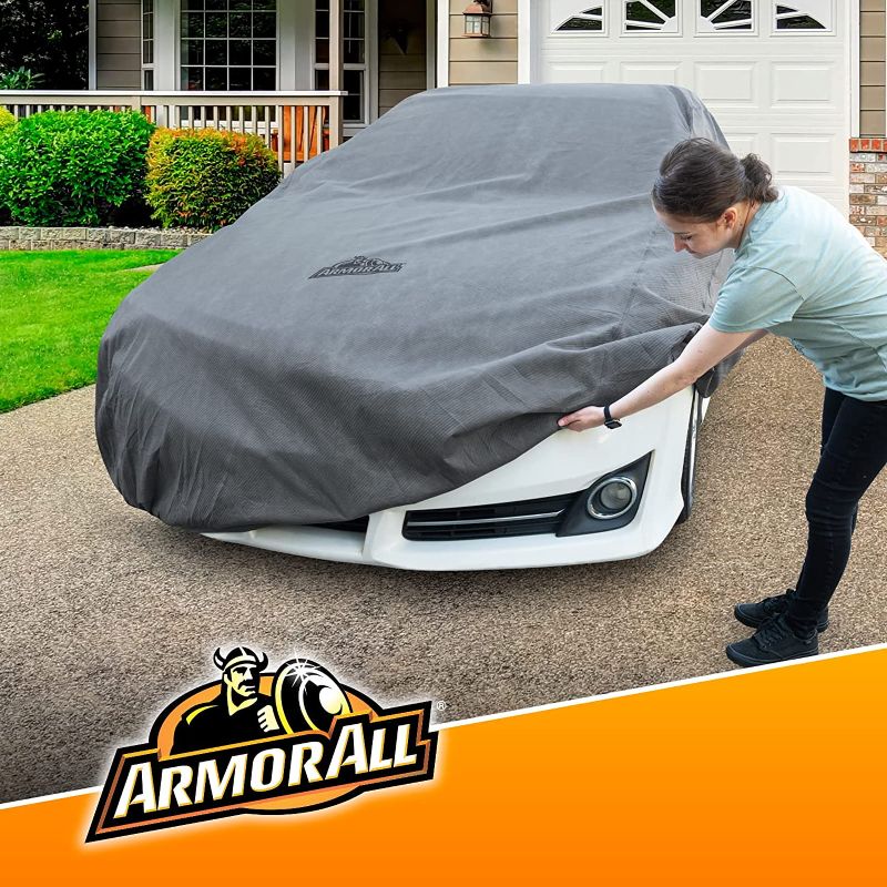 Photo 1 of Armor All Heavy Duty Premium All-Weather Car Cover by Season Guard; Max Protection from Sun Rain Wind & Snow for Car or Sedan up to 203" in Length; Indoor & Outdoor Covers, Grey