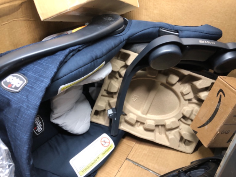 Photo 3 of Chicco Bravo 3-in-1 Trio Travel System, Bravo Quick-Fold Stroller with KeyFit 30 Infant Car Seat and base, Car Seat and Stroller Combo | Brooklyn/Navy Brooklyn Bravo