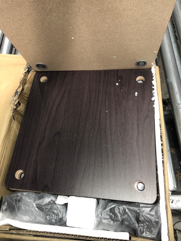 Photo 1 of Furinno Simplistic Set of 2 End Table, Dark Walnut & Simple Design Coffee Table, Espresso Dark Walnut 15.6x15.6 End Table + Coffee Table, Espresso