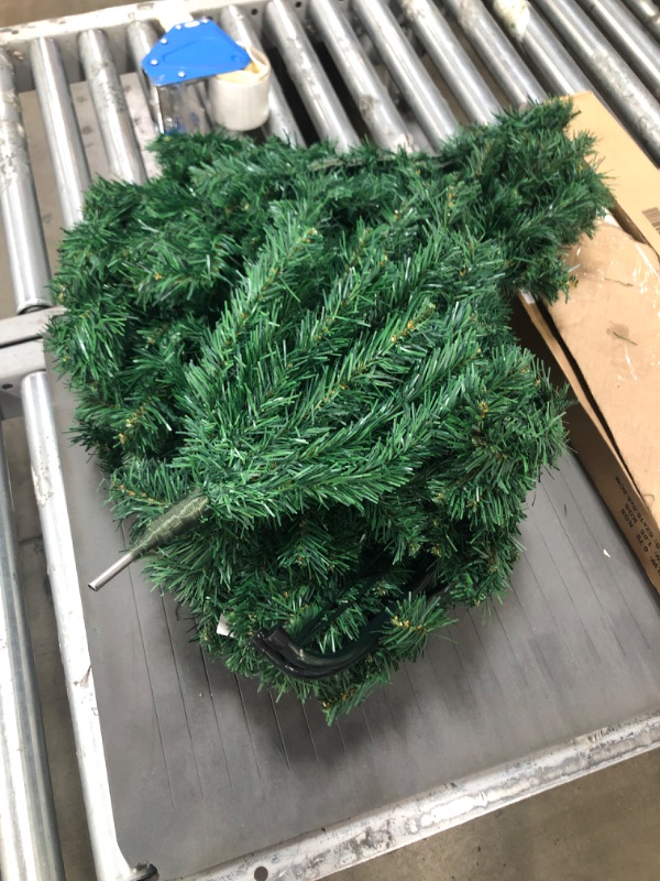 Photo 2 of 6ft Green Artificial Christmas Tree, Fake Christmas Tree with Collapsible Metal Stand, Classic Pine Arbolitos De Navidad Xmas Tree for Home Office Outdoor and Indoor Christmas Decoration