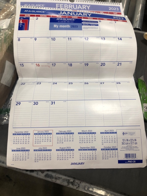 Photo 2 of AT-A-GLANCE 2023 Wall Calendar, 15-1/2" x 22-3/4", Large, Spiral Bound, Monthly (PM328) Large 2023 New Edition Calendar