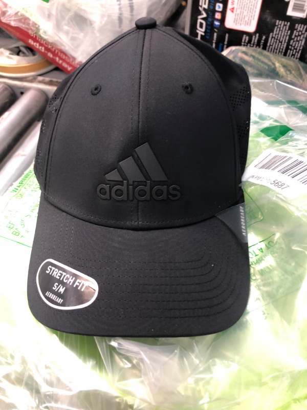 Photo 2 of adidas Men's Gameday 3 Structured Stretch Fit Cap Black Small-Medium