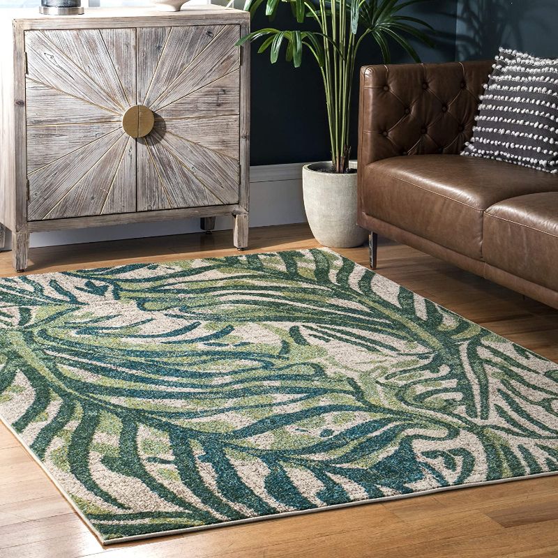 Photo 1 of 
nuLOOM Cali Abstract Leaves Area Rug, 5' 3" x 7' 7", Green
Size:5 ft 3 in x 7 ft 7 in
Color: Green