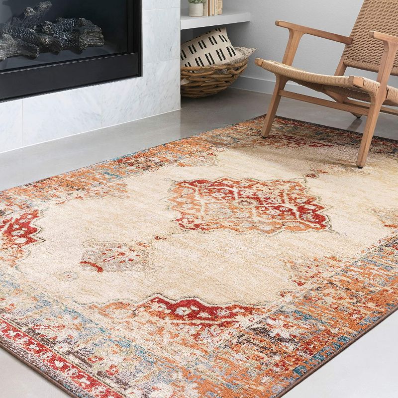 Photo 1 of Loloi II Isadora Collection ISA-04 ANT. Ivory / Sunset, Transitional 8'-0" x 10'-0" Area Rug
