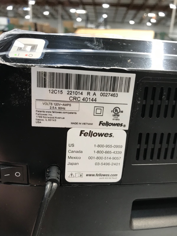 Photo 3 of Fellowes 12C15 12 Sheet Cross-Cut Paper Shredder for Home and Office with Safety Lock
