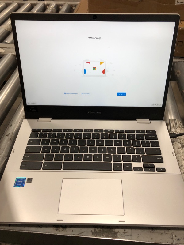 Photo 2 of ASUS Chromebook CX1, 14" Full HD NanoEdge Display, Intel Celeron N3350 Processor, 64GB eMMC, 4GB RAM, Chrome OS, Transparent Silver, CX1400CNA-AS44FV
