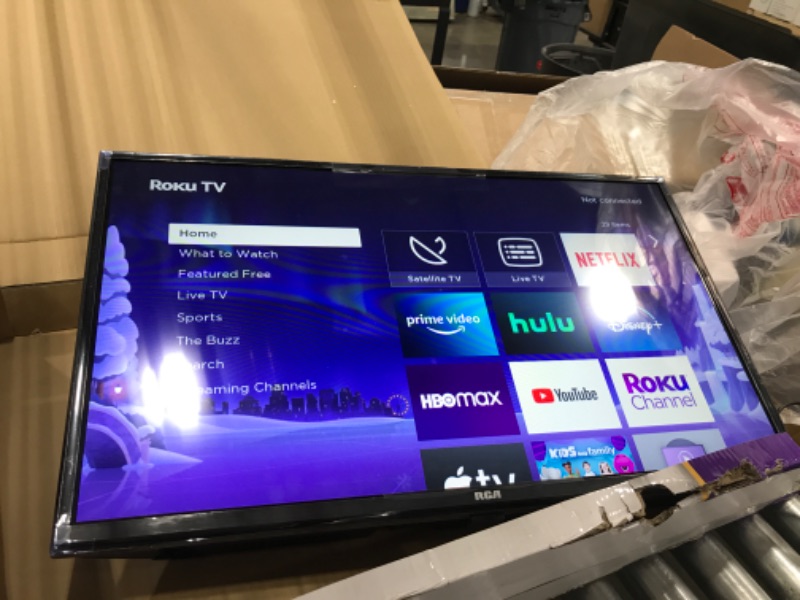 Photo 2 of *** tested - powers on *** RCA 32-inch Flat Screen 720p Roku Smart LED TV - RTR3261, 2021 Model