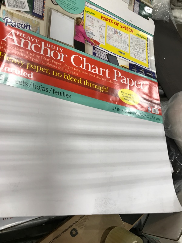 Photo 2 of Pacon PAC3370 Heavy Duty Anchor Chart Paper, Unruled, 27" Width, 34" Length, 25 Sheets