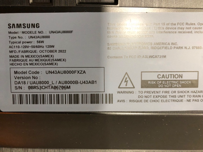 Photo 2 of SAMSUNG 43-Inch Class Crystal 4K UHD AU8000 Series HDR, 3 HDMI Ports, Motion Xcelerator, Tap View, PC on TV, Q Symphony, Smart TV with Alexa Built-In (UN43AU8000FXZA, 2021 Model) 43-Inch TV Only