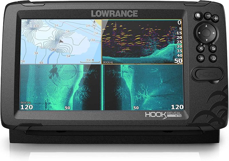 Photo 1 of Lowrance Hook Reveal 9 Fish Finder 9 Inch Screen with Transducer and C-MAP Preloaded Map Options
