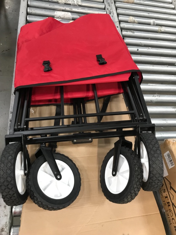 Photo 2 of 
Mac Sports Heavy Duty Steel Frame Collapsible Folding 150 Pound Capacity Outdoor Camping Garden Utility Wagon Yard Cart, Red
Color:Red
Style:Wagon