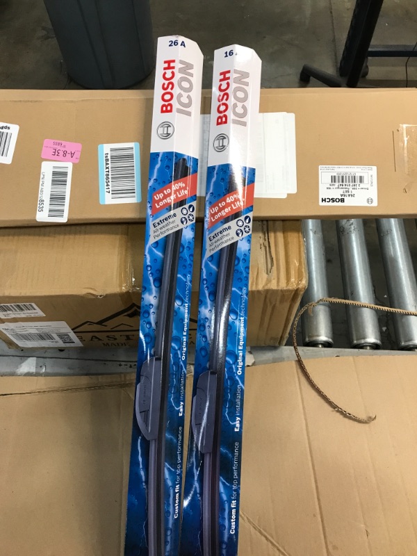 Photo 2 of Bosch ICON Wiper Blades 26A16A (Set of 2) Fits Honda: 16-07 CR-V, Nissan: 14-09 Murano, Subaru: 16-15 Impreza, Toyota: 19-09 Corolla +More, Up to 40% Longer Life, Frustration Free Packaging 26A and 16A Frustration Free Combo