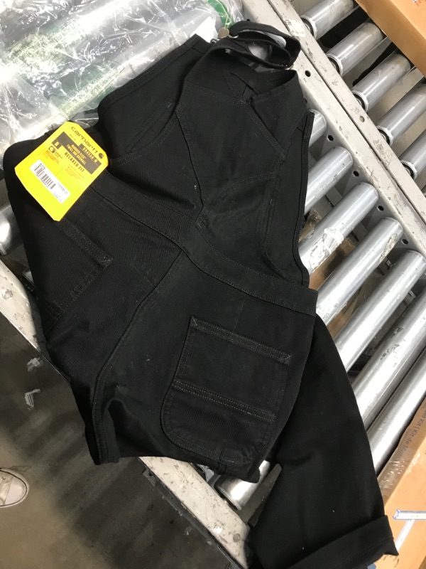 Photo 2 of Carhartt womens Rugged Flex Relaxed Fit Twill Bib Overall Small Black