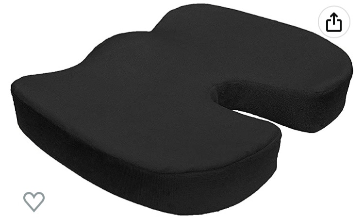 Photo 1 of Bookishbunny Soft Memory Foam Coccyx Seat Cushion Support Pillow Sciatica Pain Relief Car Office Chair (Black)