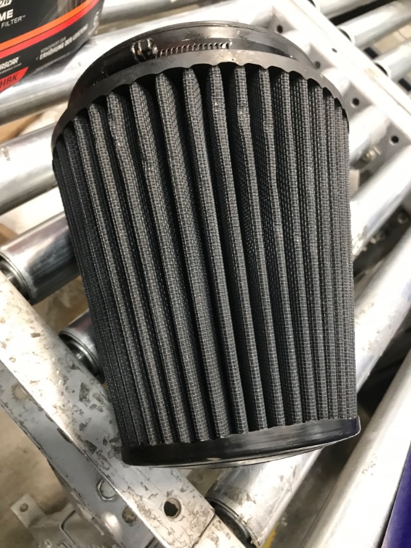 Photo 3 of K&N Universal Clamp-On Air Intake Filter: High Performance, Premium, Washable, Replacement Filter: Flange Diameter: 6 In, Filter Height: 7.5 In, Flange Length: 1 In, Shape: Round Tapered, RU-3101HBK