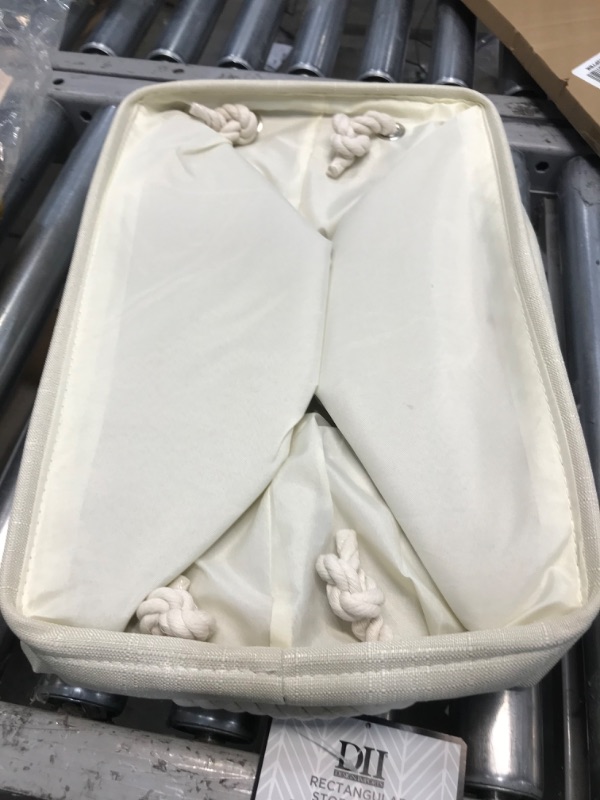 Photo 1 of 17.5 x 12 x 15 Large Polyester Variegated Storage Bin Cream - Design Imports