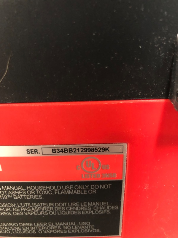 Photo 1 of Milwaukee 0880-20 18-Volt Cordless Wet/Dry Vacuum, Red
