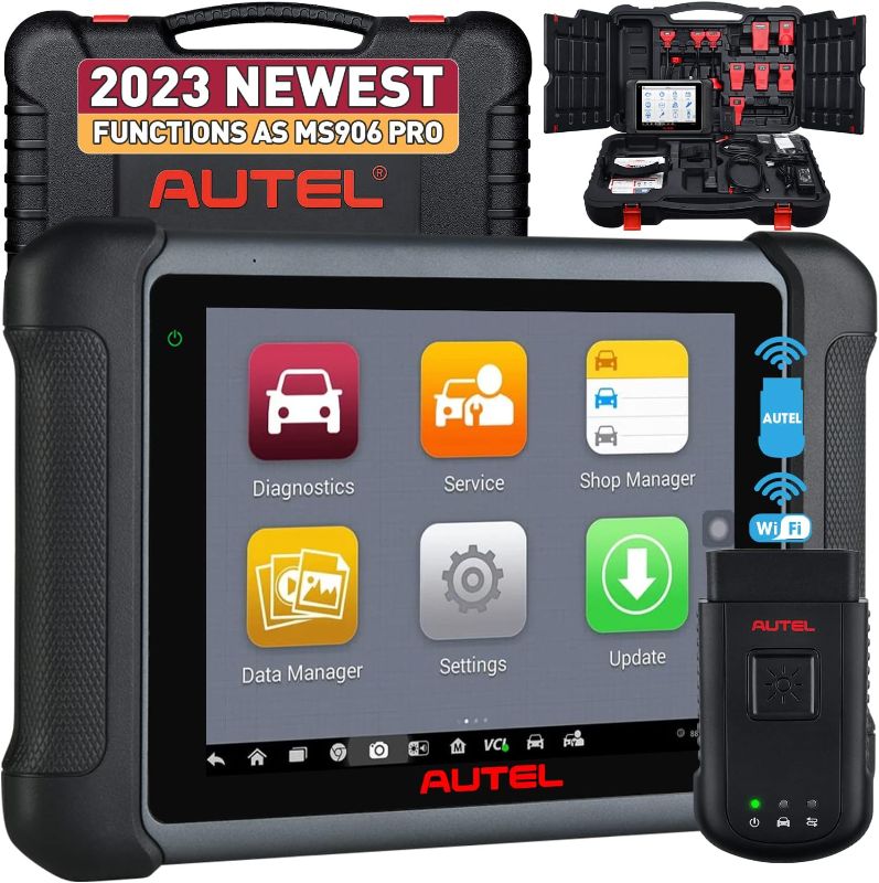 Photo 1 of **Note: MS906BT comes with 9 Non-Standard OBD Adapters only.**    Autel MaxiSys MS906BT Car Diagnostic Scan Tool - Same Functions with MaxiCOM MK906 Pro, MS906 Pro, 2023 Advanced ECU Coding & Bi-Directional, 36+ Services, FCA AutoAuth, Compatible with BT5