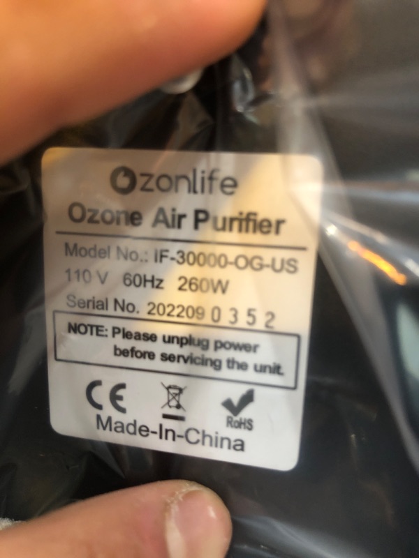 Photo 5 of Ozonlife Ozone Generator 30,000 mg/h Powerful Ozone Machine Odor Removal 10,000 Sqft Air Purifier for Industrial, Home, Car
