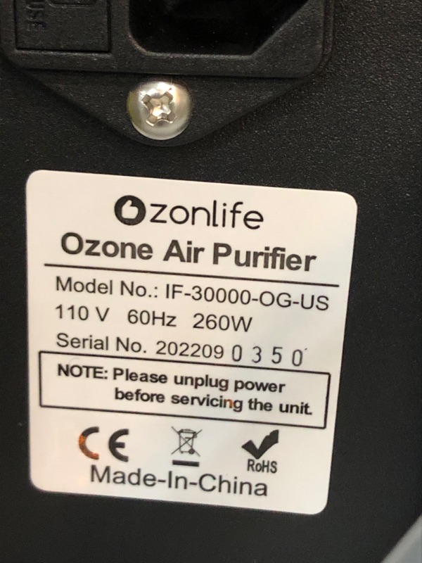 Photo 5 of Ozonlife Ozone Generator 30,000 mg/h Powerful Ozone Machine Odor Removal 10,000 Sqft Air Purifier for Industrial, Home, Car
