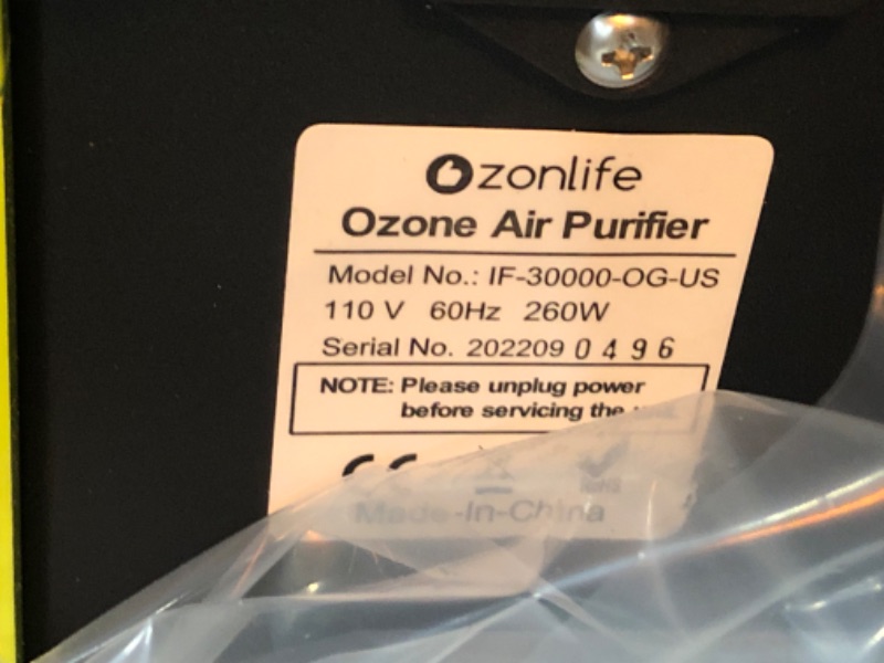 Photo 5 of Ozonlife Ozone Generator 30,000 mg/h Powerful Ozone Machine Odor Removal 10,000 Sqft Air Purifier for Industrial, Home, Car
