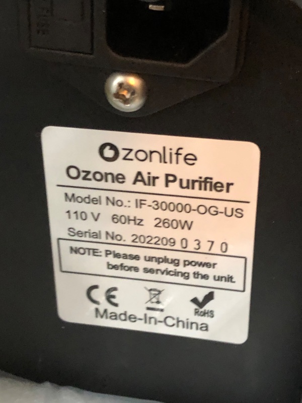 Photo 5 of Ozonlife Ozone Generator 30,000 mg/h Powerful Ozone Machine Odor Removal 10,000 Sqft Air Purifier for Industrial, Home, Car
