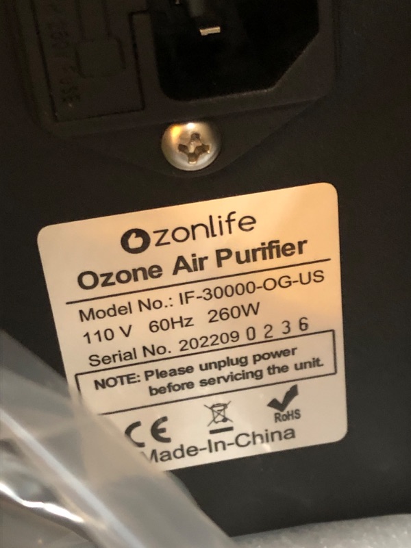 Photo 5 of Ozonlife Ozone Generator 30,000 mg/h Powerful Ozone Machine Odor Removal 10,000 Sqft Air Purifier for Industrial, Home, Car
