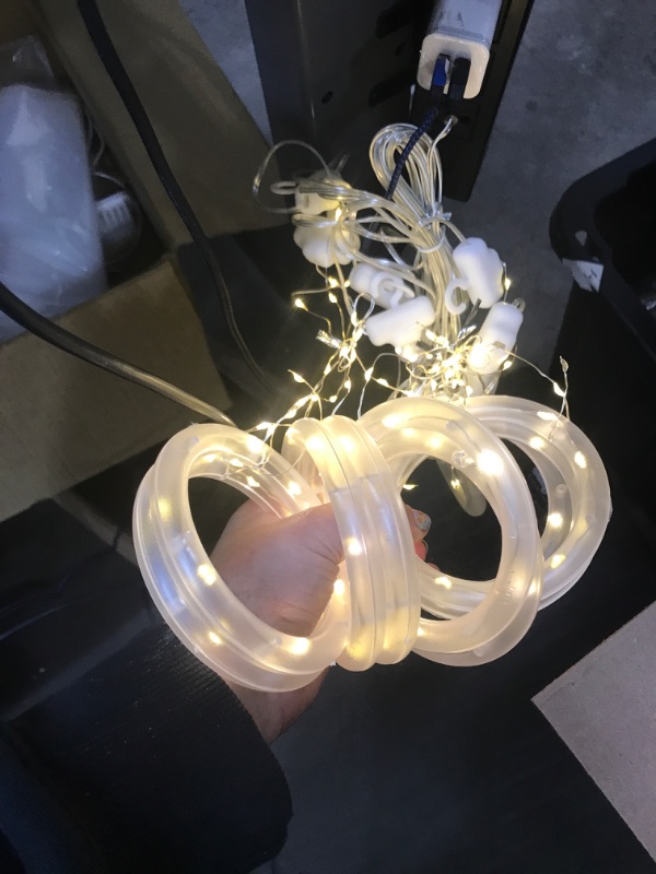 Photo 3 of ***TESTED WORKING*** Christmas Window Lights, 120 LED Lights 9.84 Ft Decorations Fairy Light, With Flashing Bubble Lights, 10 Cute Waterproof Lights USB Powered for Indoor Outdoor, Bedroom Decor, Xmas Tree(Warm White)