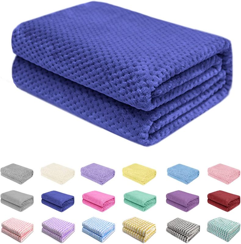 Photo 1 of Baby Blanket Flannel, Cozy Throw Blankets for Newborn Infant and Toddler, Super Soft and Warm Receiving Baby Blanket for Crib Stroller (Royal Blue 40*50")