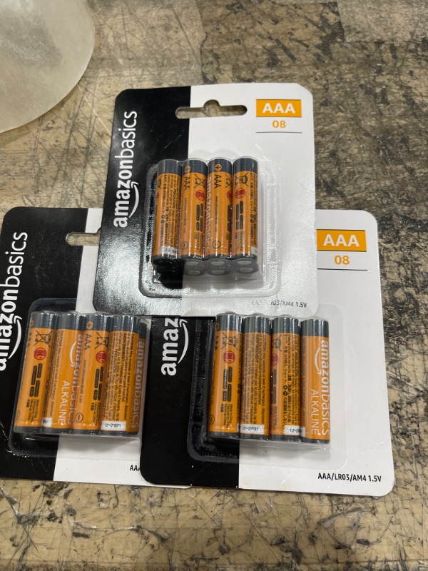 Photo 2 of Amazon Basics 8 Pack AAA High-Performance Alkaline Batteries, 10-Year Shelf Life, Easy to Open Value Pack, 24Count