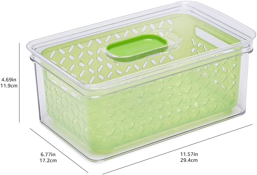 Photo 3 of Amazon Basics Set of 3 Produce Food Saving Containers with Vented Lids, BPA Free Plastic - 1 Large (4.3 Qt), 2 Medium (1.9 Qt) 