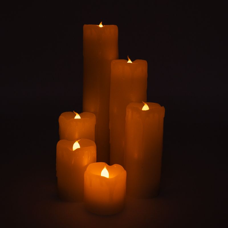 Photo 2 of 6 PIECE DECORATIVE FLAMELESS LED CANDLE SET DURABLE AND LONG LASTING CANDLES NEW 