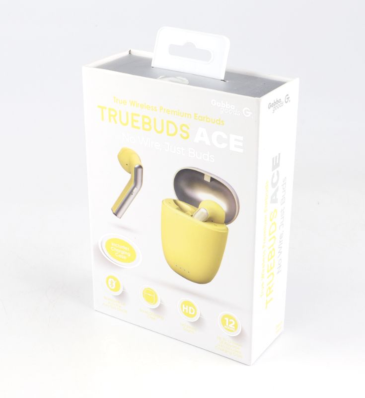 Photo 1 of YELLOW TRUEBUDS ACE AUTO PAIRING TRAVEL CHARGING CASE BUILT IN MICROPHONE BLUETOOTH 5.0 VERSION NEW $29.99