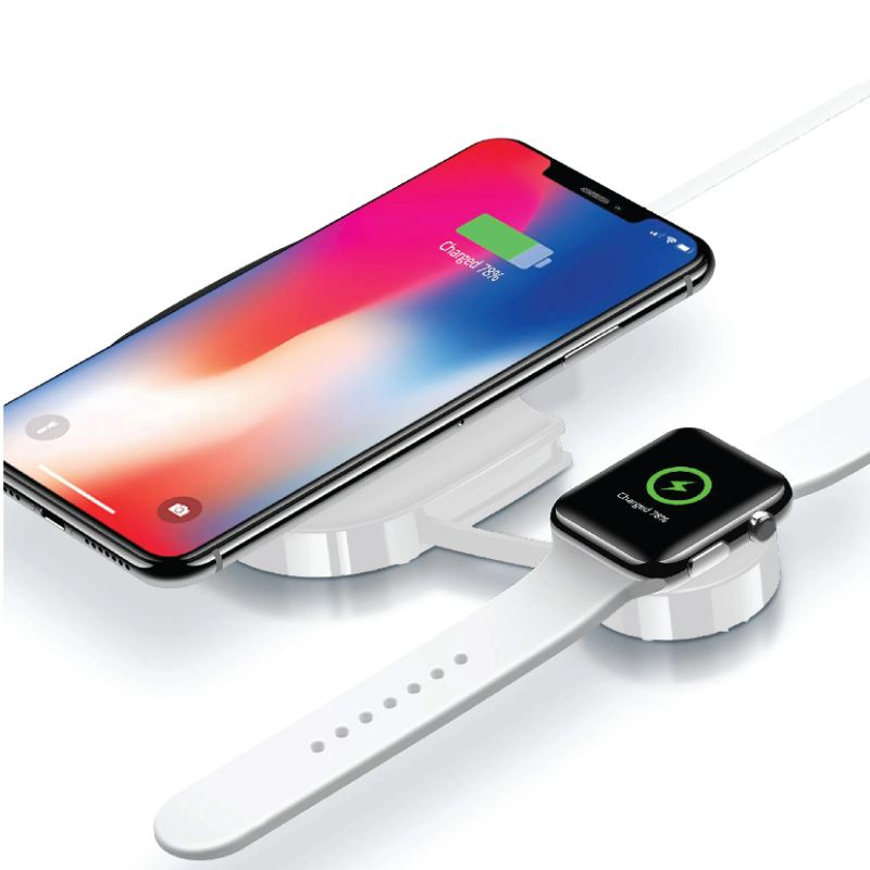 Photo 1 of 2 IN 1 WIRELESS CHARGING STATION FOR SMARTPHONES AIRPODS WATCHES AND ANY WIRELESS DEVICE 4FT CORD NEW $59.99