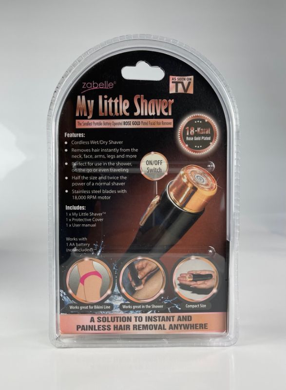 Photo 1 of MY LITTE SHAVER HYPOALLERGENIC ROSE GOLD PLATE 18 KARAT GOLD SPINS AT 18000 RPM MOTOR COMPACT PAINLESS CORDLESS WET OR DRY SHAVE NEEDS 1 AA BATTERY NEW $29.99

