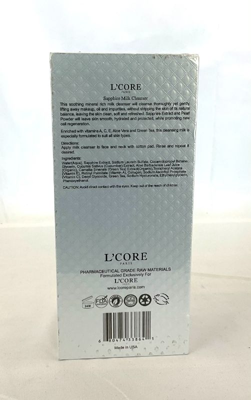 View 3 of SAPPHIRE MILK CLEANSER MINERAL ENRICHED CLEANSES THOROUGHLY BUT GENTLY BREAKS DOWN MAKEUP OIL AND IMPURITIES LEAVING SKIN CLEAN SOFT AND REFRESHED SAPPHIRE EXTRACT AND PEARL POWDER PROMOTES NEW CELL REGENERATION VITAMINS A C E ALOE VERA GREEN TEA FOR ALL