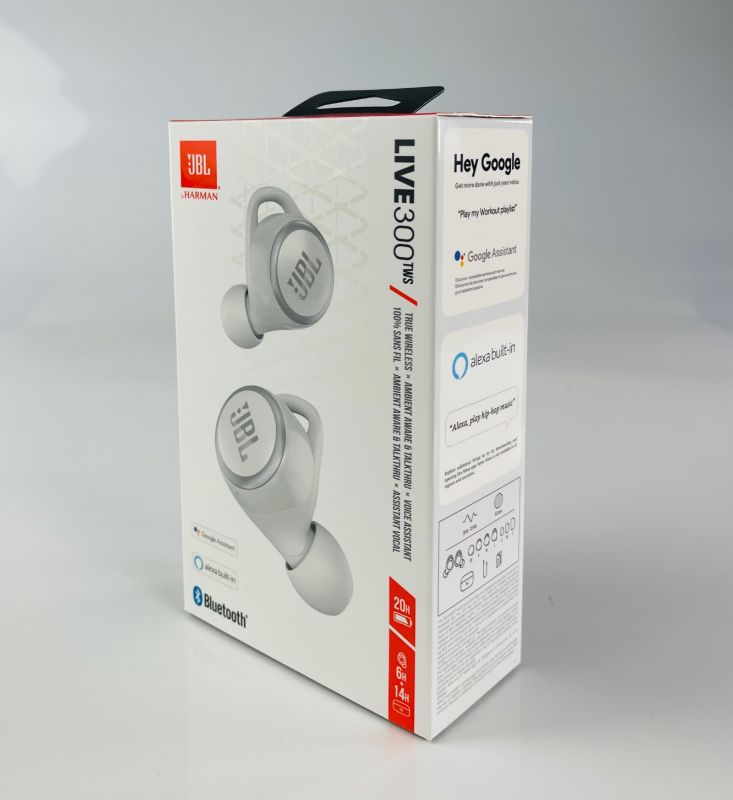Photo 1 of JBL LIVE 300TWS WIRELESS BLUETOOTH HEADPHONES INSTANT ACCESS TO VOICE ASSISTANTS FOR HANDS FREE STEREO CALLS SWEAT AND WATER-RESISTANT 6 HOUR PLAYTIME RECHARGEABLE WIRELESS CHARGING CASE INCLUDED NEW IN BOX SEALED 