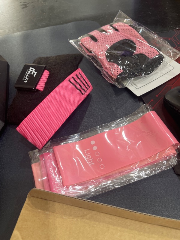 Photo 1 of FULL FIT BODY FITNESS SET  WORKS MUSCLES BURNS FAT GIVE CORE STABILITY INCREASES INSURANCE AND HELPS MAKE BODY FLEXIBLE 1 SET OF GLOVES 1 UNDER THE DOOR ANKER 3 RESISTANCE BANDS AND 1 STRAP SET NEW