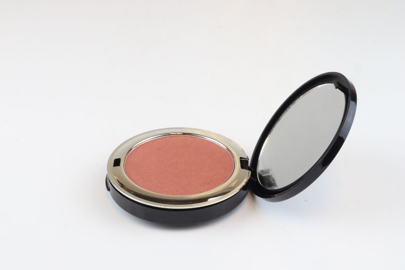Photo 5 of SUEDE PRESSED MINERAL BLUSH COMPACT WITH POWDER PUFF TALC AND PARABEN FREE APPLY SMOOTH AND LOOK NATURAL NEW