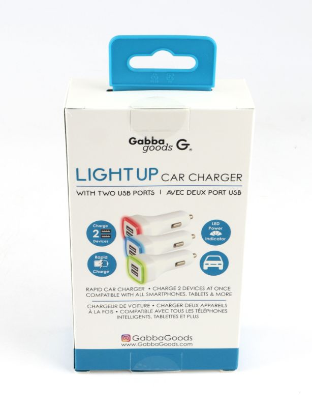 Photo 3 of 2 PORT LIGHT UP CAR CHARGER LED POWER AND RAPID CHARGE COLOR BLUE NEW