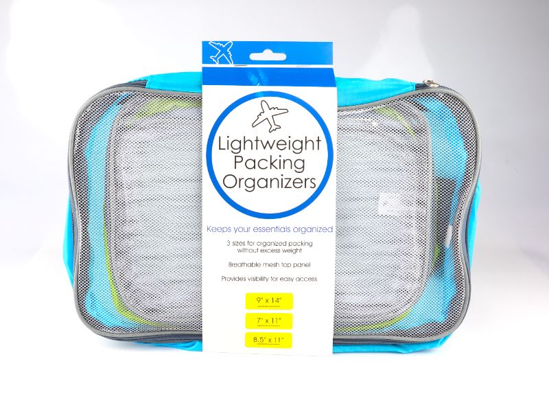Photo 2 of 3 PACK ESSENTIALS LIGHTWEIGHT TRAVEL ORGANIZERS BREATHABLE MESH TOP PANEL VISIBILITY SIZES 9x14, 7x11 AND 8.5x11 NEW 