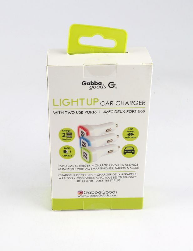 Photo 1 of 2 PORT LIGHT UP CAR CHARGER LED POWER AND RAPID CHARGE COLOR GREEN  NEW 