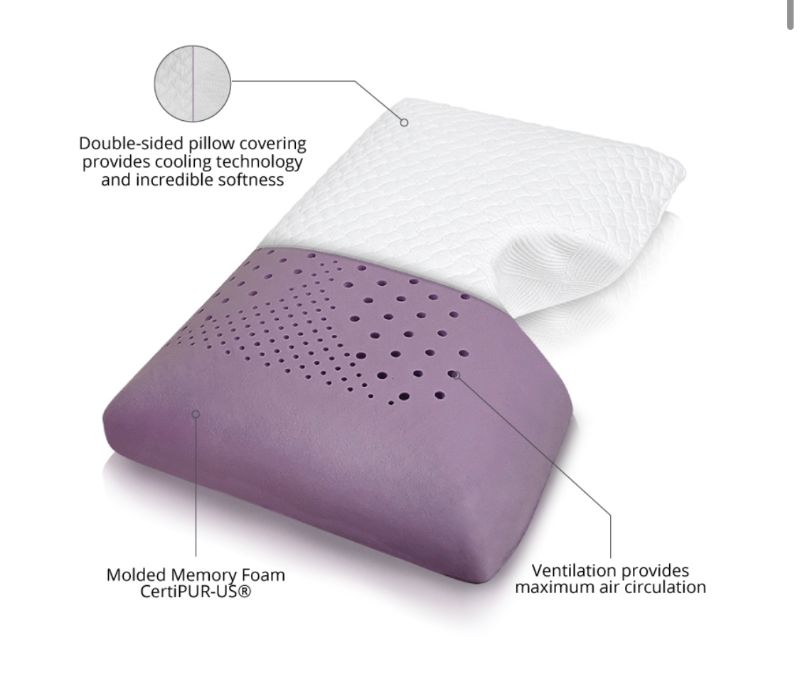 Photo 3 of  MOON LAVENDER KING PILLOW HYPOALLERGENIC ANTIBACTERIAL BAMBOO REDUCE STRESS LEVELS SHOULDER CUTOUT MEMORY FOAM MAXIMUM AIR CIRCULATION NEW  