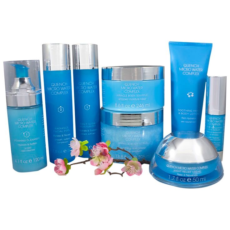 Photo 1 of MICRO WATER COMPLEX 8 PIECE BUNDLE THAT GIVES A HEALTHY GLOW YEAR ROUND WITH A TRANSFORMED MORNING AND EVENING ROUTINE SET INCLUDES 1 RADIANCE FACIAL PEEL 1 DAILY GLOW MOISTURIZER 1 FACIAL FOAMING CLEANSER 1 MIRACLE BODY SOUFFLE 1 NIGHT RELIEF CRÈME 1 MIR
