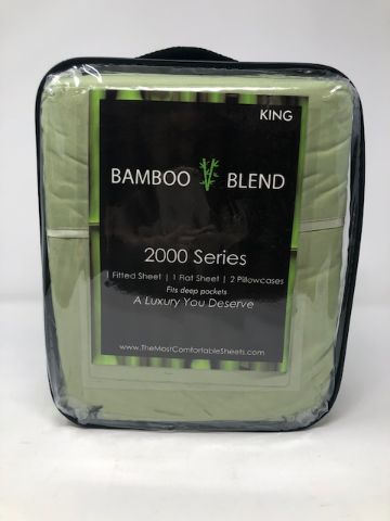 Photo 1 of KING BAMBOO BLEND SHEET SET 4 PIECE 1 FITTED SHEET 1 FLAT SHEET 2 PILLOW CASES ANTIBACTERIAL HYPOALLERGENIC NEW $199

