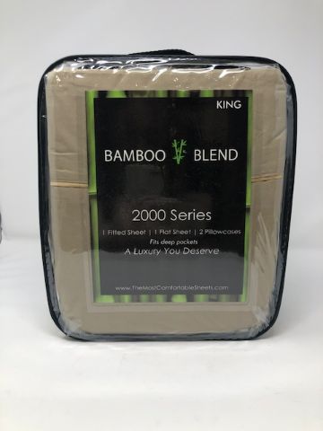 Photo 1 of KING BAMBOO BLEND SHEET SET 4 PIECE 1 FITTED SHEET 1 FLAT SHEET 2 PILLOW CASES ANTIBACTERIAL HYPOALLERGENIC NEW $199
