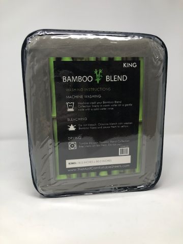 Photo 2 of KING BAMBOO BLEND SHEET SET 4 PIECE 1 FITTED SHEET 1 FLAT SHEET 2 PILLOW CASES ANTIBACTERIAL HYPOALLERGENIC NEW $199
