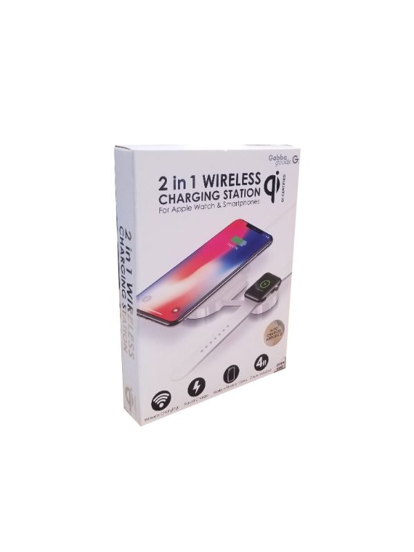 Photo 1 of 2 IN 1 WHITE WIRELESS CHARGING STATION FOR SMARTPHONES AIRPODS WATCHES AND ANY WIRELESS DEVICE 4FT CORD NEW $59.99
