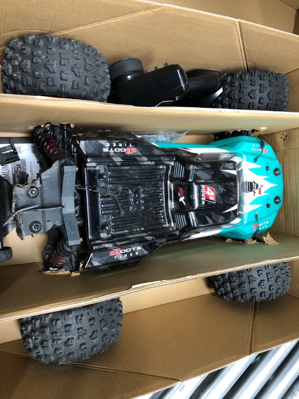 Photo 5 of **SEE NOTES**
 ARRMA RC Truck 1/10 KRATON 4X4 4S V2 BLX Speed Monster Truck RTR (Batteries and Charger Not Included), TEAL/BLACK, ARA4408V2T2