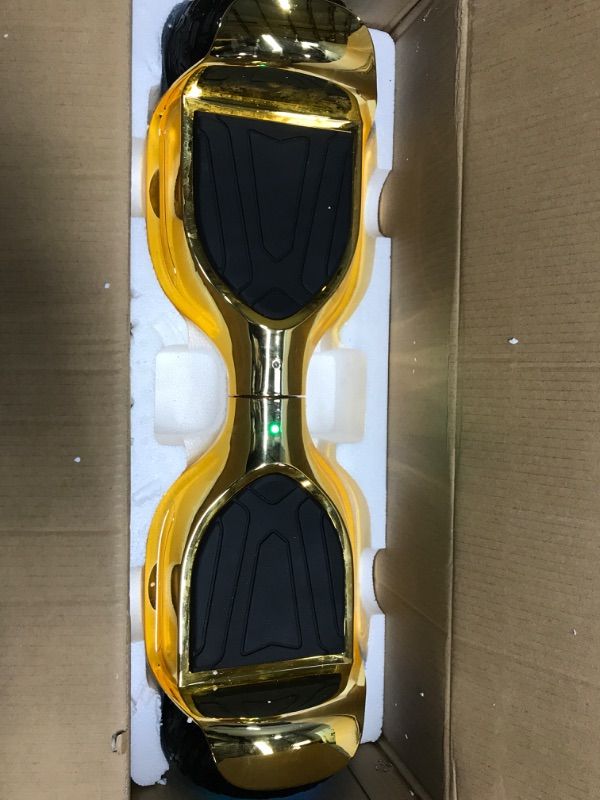 Photo 3 of *Tested* Hoverboard for Kids Ages 6-12 by Rawrr Lite, Self-Balancing Scooter with Infinite LED Light and Build-in Speaker, Black Tires, Enhanced Safety - Gold
